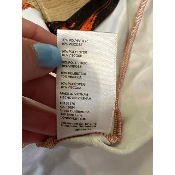 Urban Outfitters Dress Tropical Black and Orange Womens XSmall - Picture 6 of 7